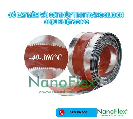 CỔ BẠT MỀM VẢI SỢI THỦY TINH TRÁNG SILICON CHỊU NHIỆT 300°C