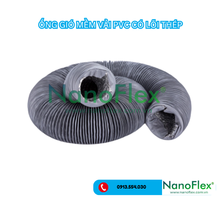 ỐNG GIÓ MỀM VẢI PVC CÓ LÕI THÉP