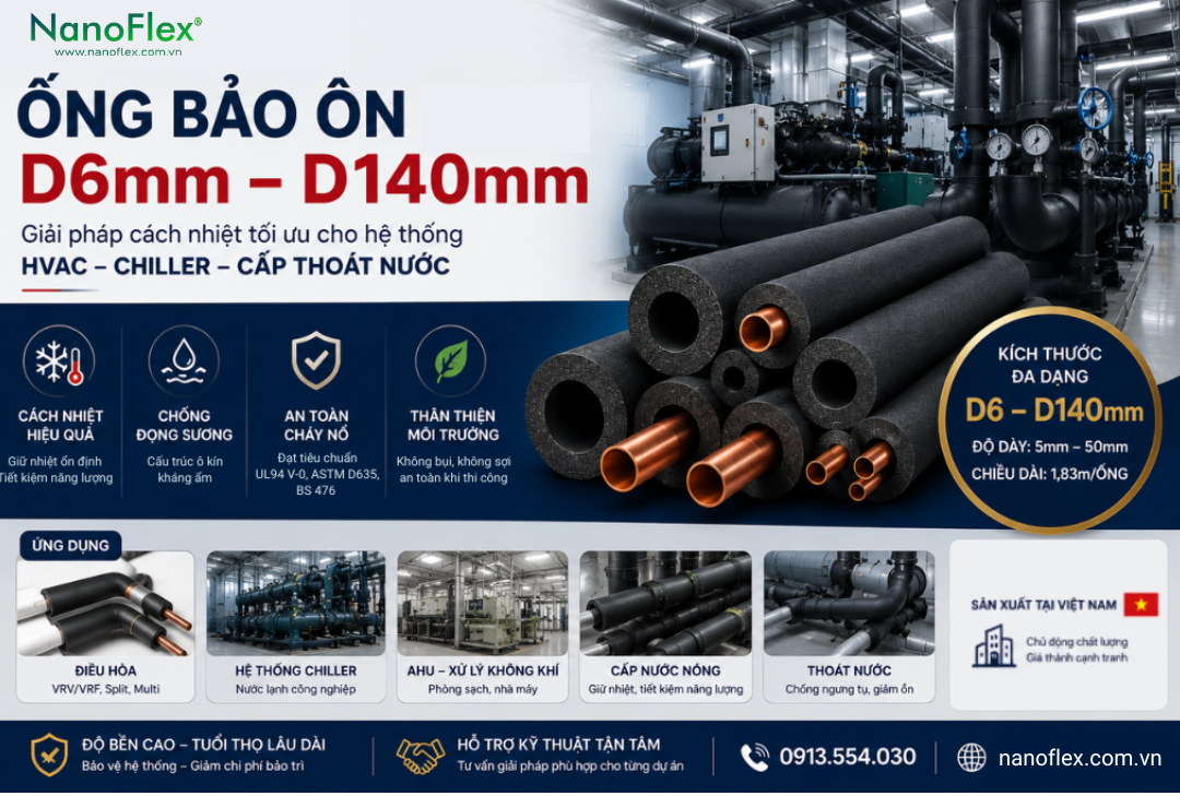 Ống Bảo Ôn D6mm Đến D140mm: Đa Dạng Kích Thước Cho Mọi Công Trình