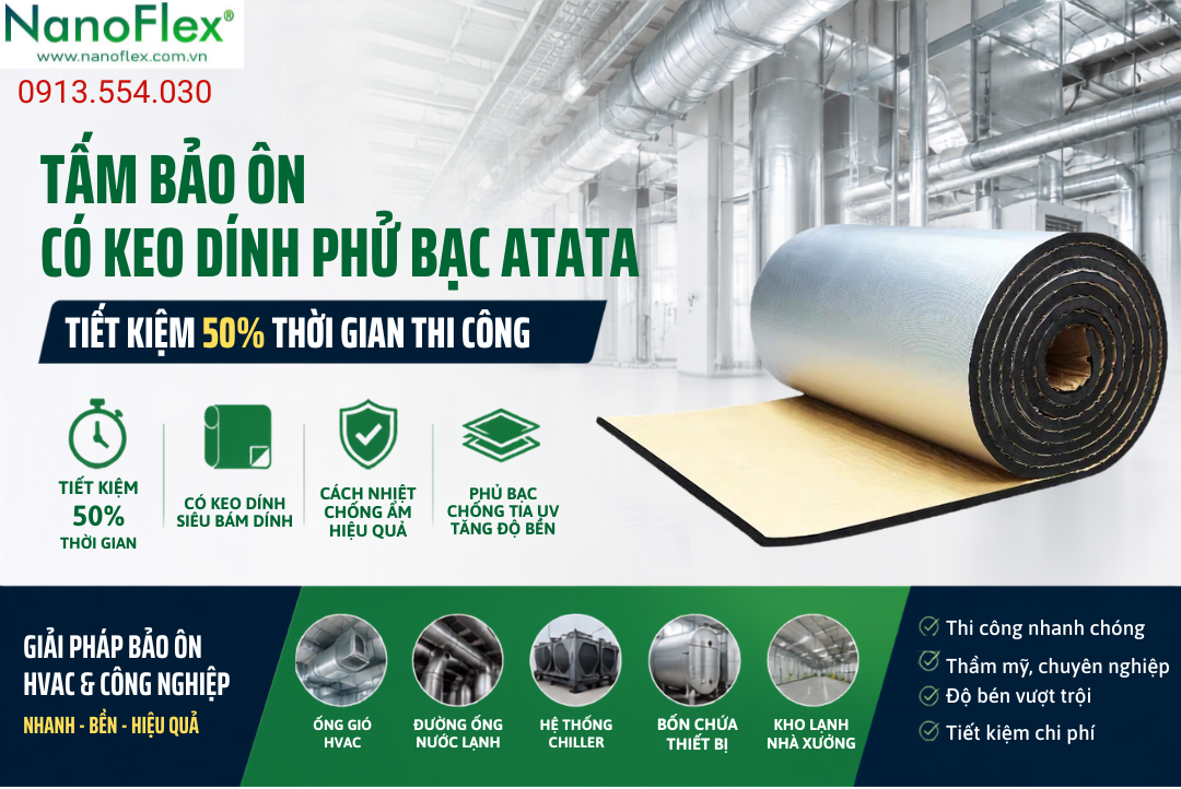 Tấm Bảo Ôn Có Keo Dính Phủ Bạc: Tiết Kiệm 50% Thời Gian Thi Công